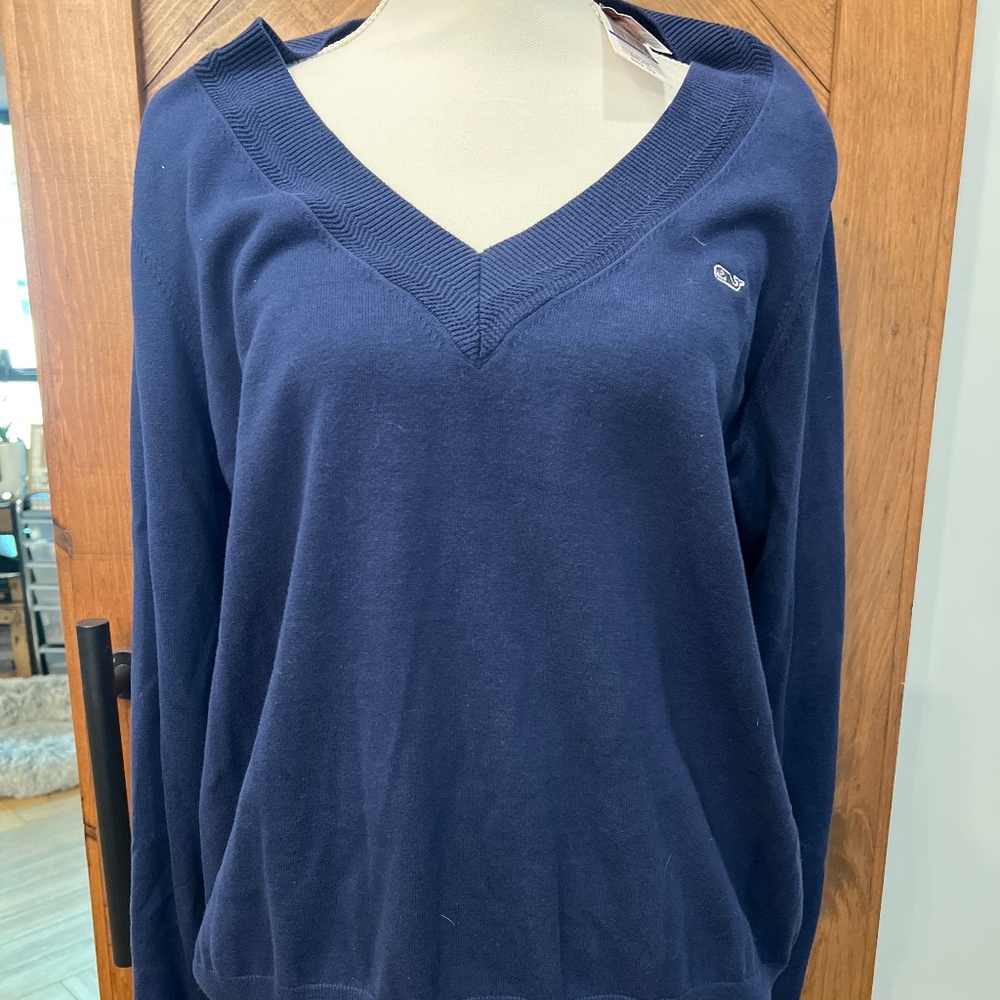 Navy Blue V-Neck Sweater